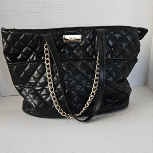 BCBG Paris quilted look black shoulder bag‎